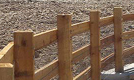 Longmont commercial post & rail fence