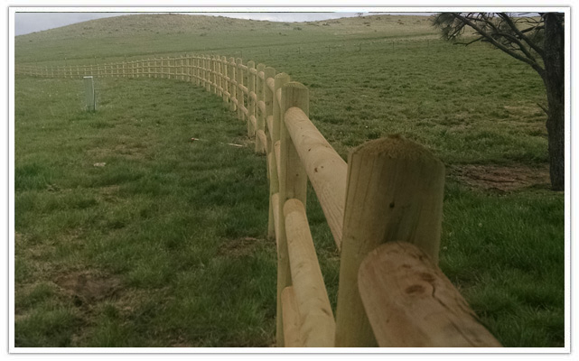 Arvada commercial post & rail fence