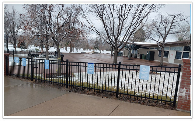Commercial and industrial ornamental iron fence in Denver, Colorado